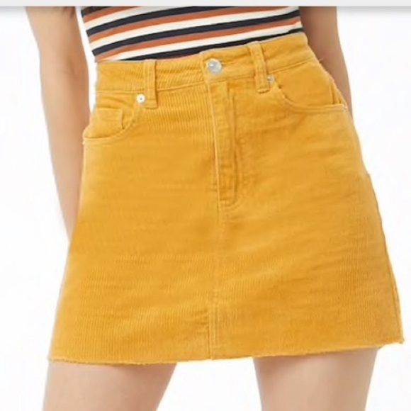 Forever 21 mustard corduroy skirt - Picture 5 of 8